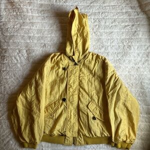 yellow puffer jacket